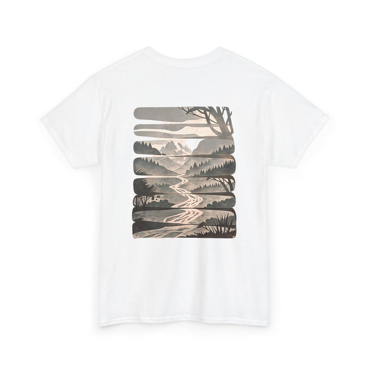 Nature Escape T‑Shirt — Serene River Mountain Landscape Tee