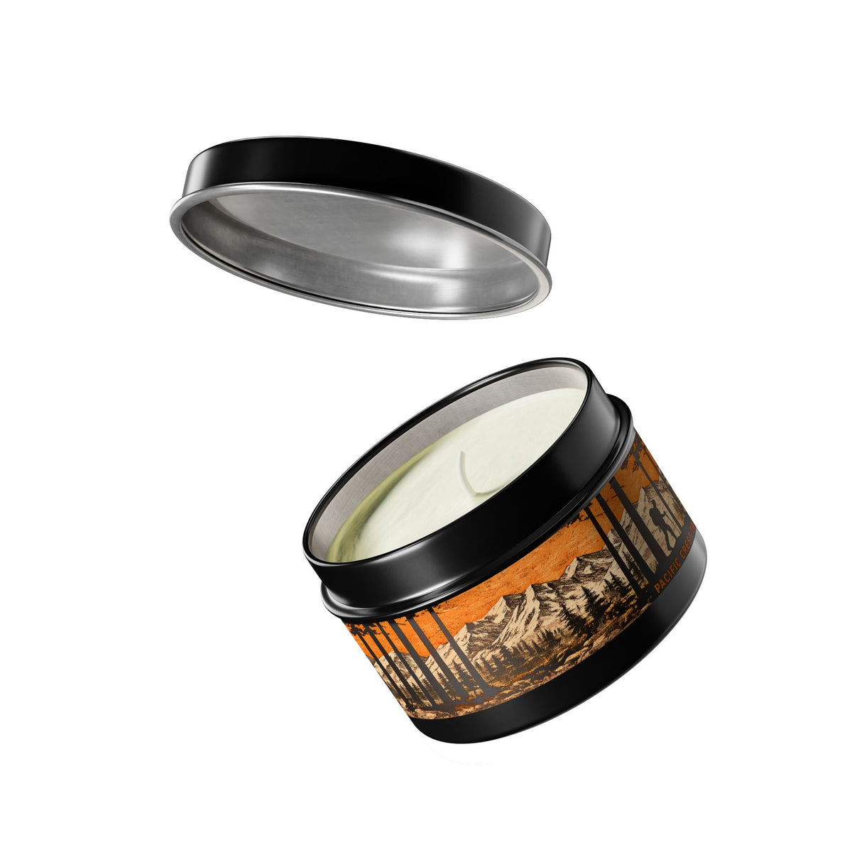 Mountain Forest Tin Candle — Rustic Woodland Scented Candle for Camping & Cabin Decor