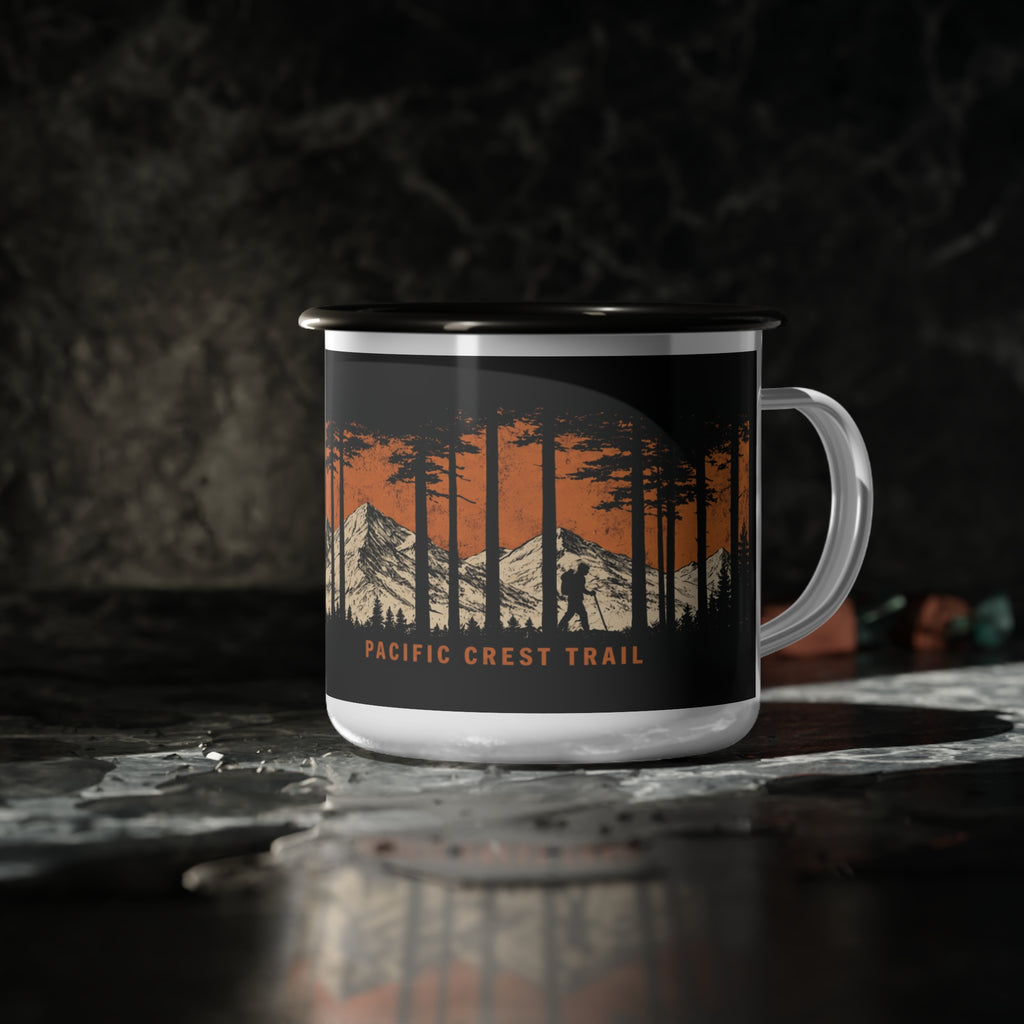 Pacific Crest Trail Enamel Camp Cup — Mountain & Forest Camping Mug