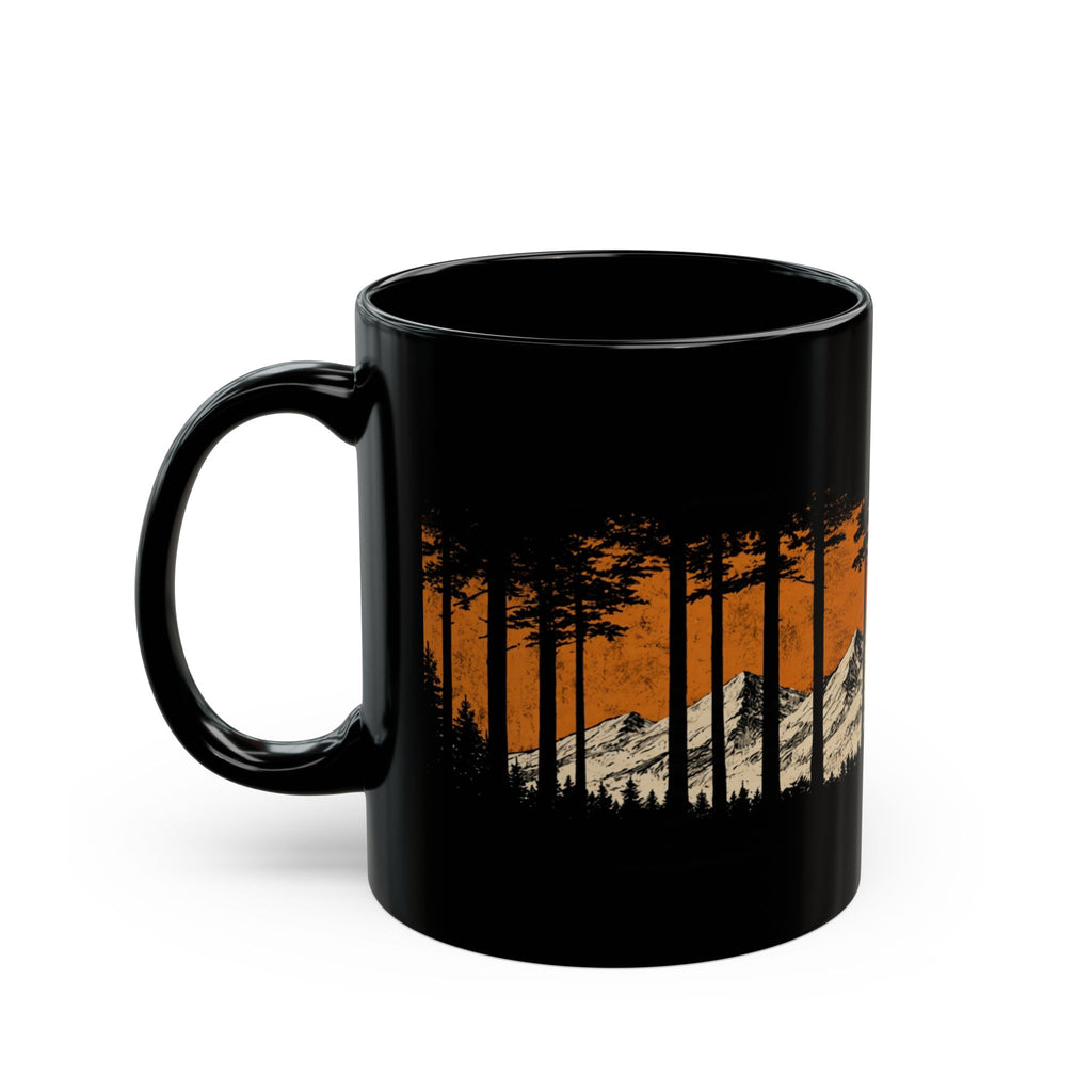 Pacific Crest Trail Mug — Mountain & Forest Black Coffee Cup (11oz/15oz)