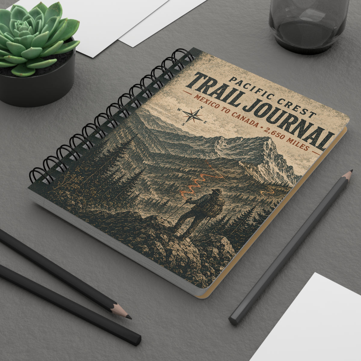 Trail Journal — Pacific Crest Hiker’s Spiral Notebook (Miles • Memories • Moments)