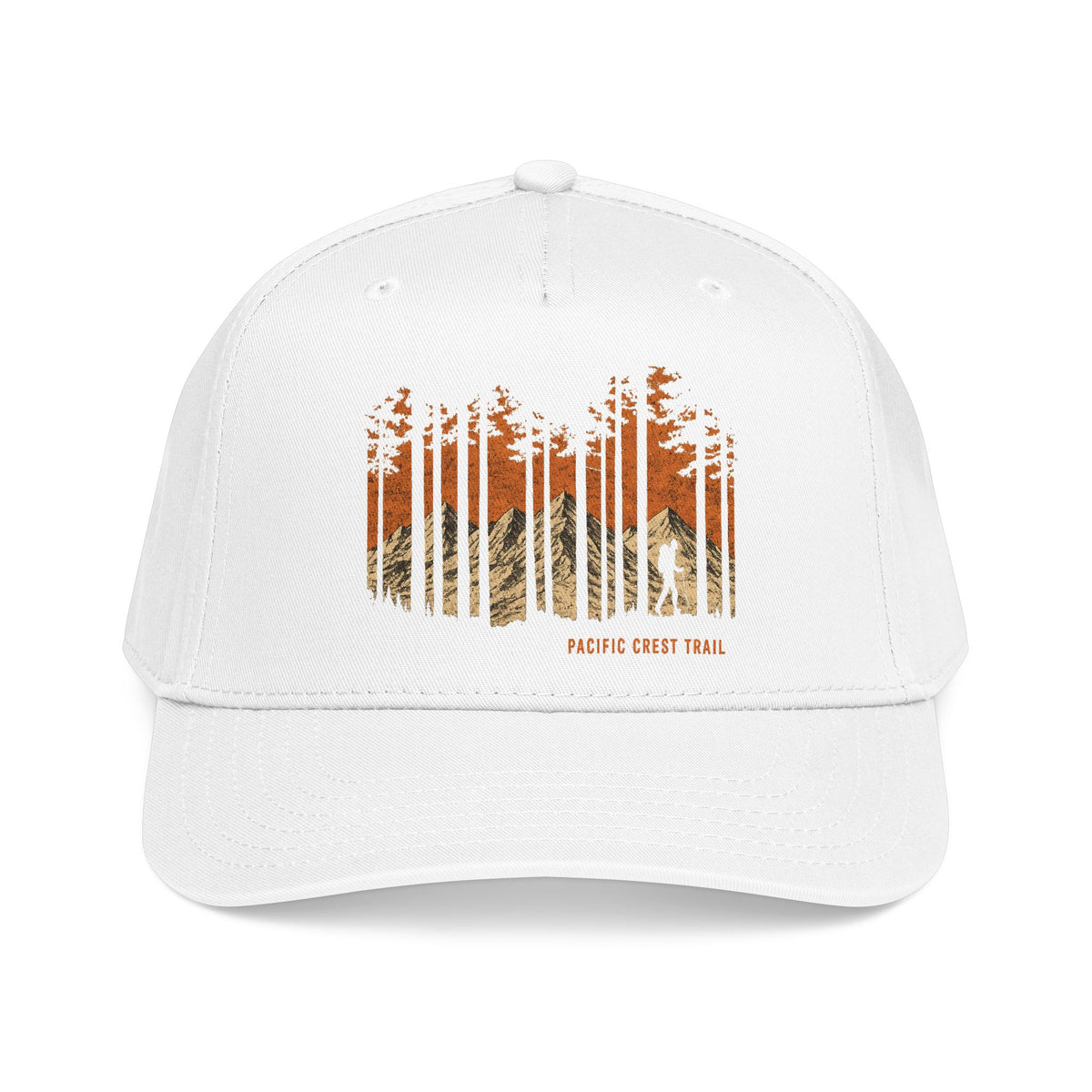 Pacific Cres Trail Baseball Cap — Vintage Forest Mountain Design