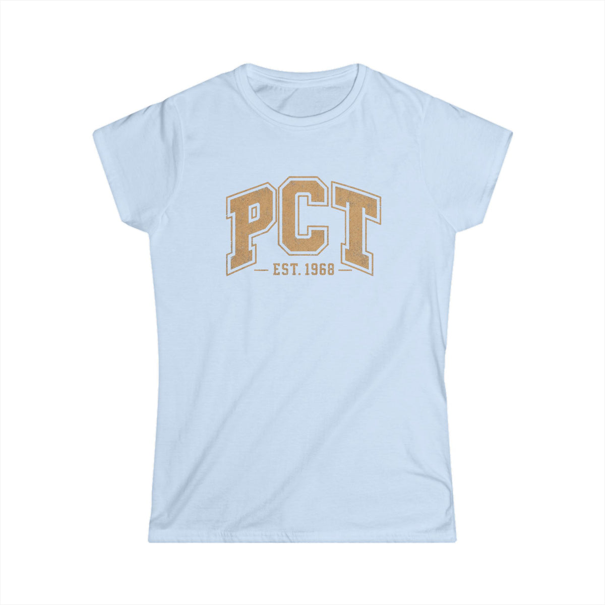 PCT Vintage Collegiate Woman's T-Shirt — 'PCT EST. 1968' Retro College Tee
