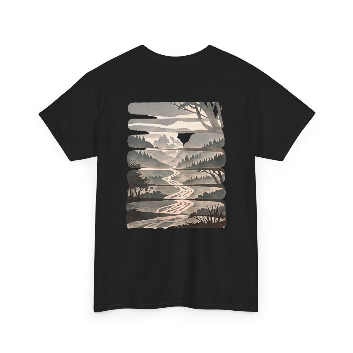 Nature Escape T‑Shirt — Serene River Mountain Landscape Tee