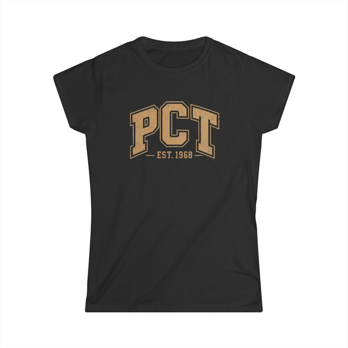 PCT Vintage Collegiate Woman's T-Shirt — 'PCT EST. 1968' Retro College Tee