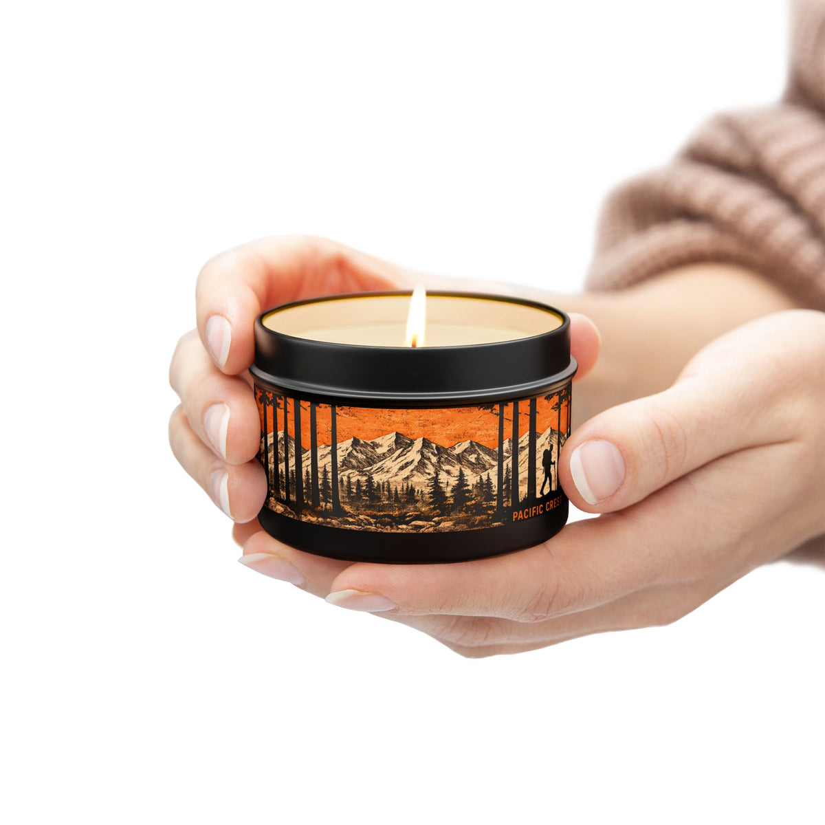 Mountain Forest Tin Candle — Rustic Woodland Scented Candle for Camping & Cabin Decor