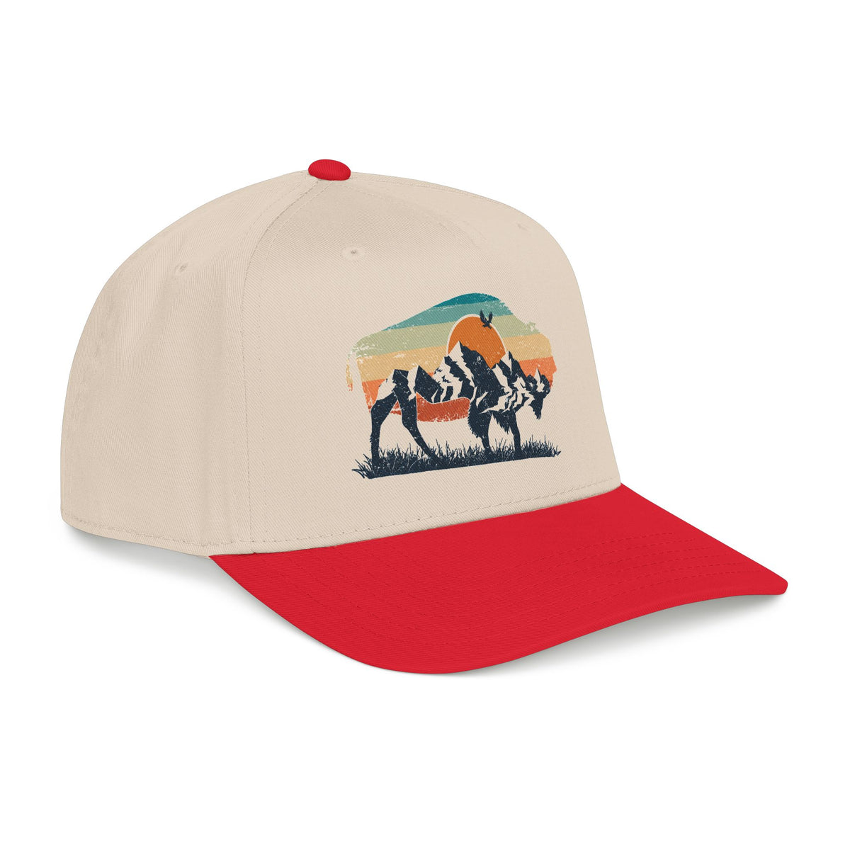 Sunset Silhouette Mid Profile Baseball Cap | Western, Sunset Scene