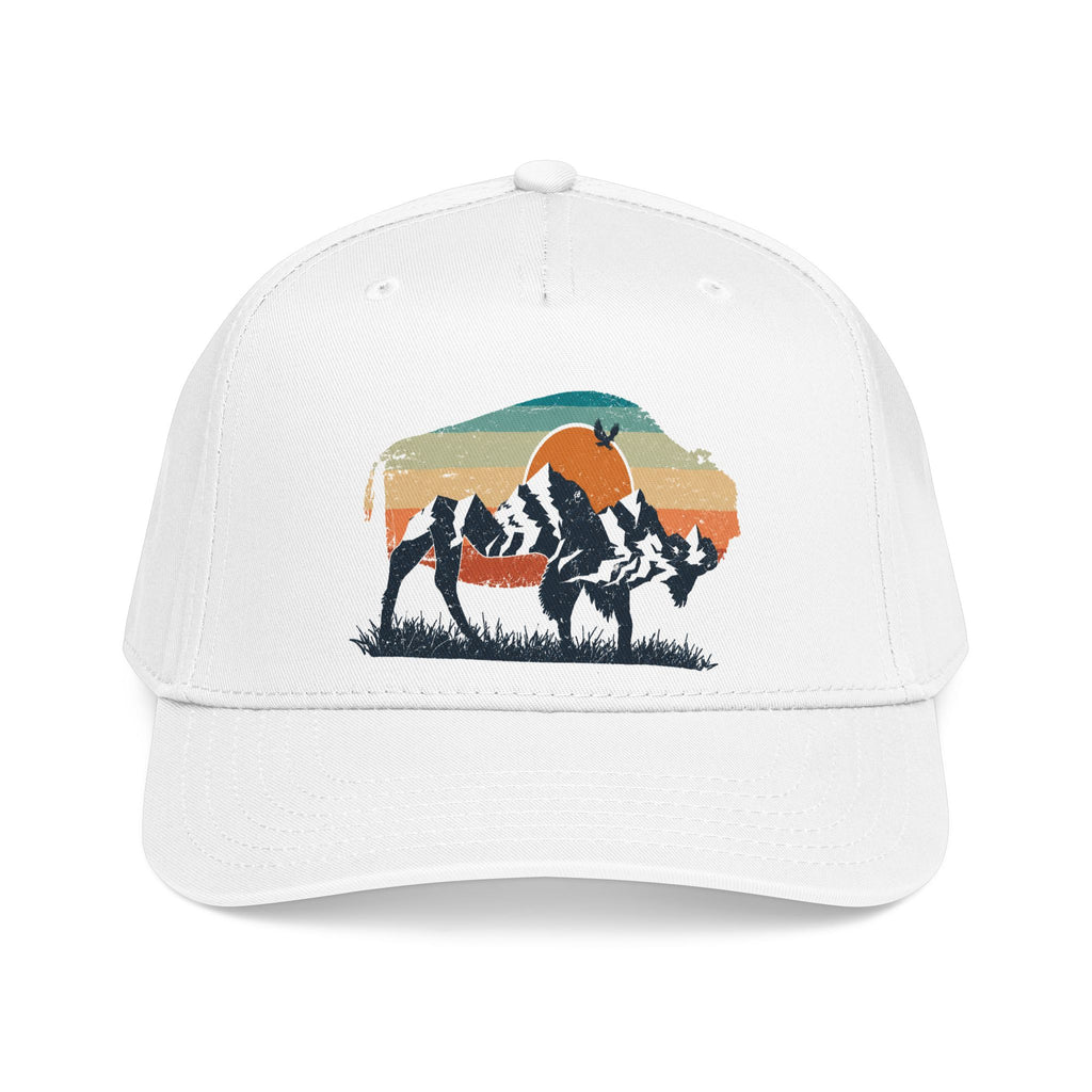 Sunset Silhouette Mid Profile Baseball Cap | Western, Sunset Scene