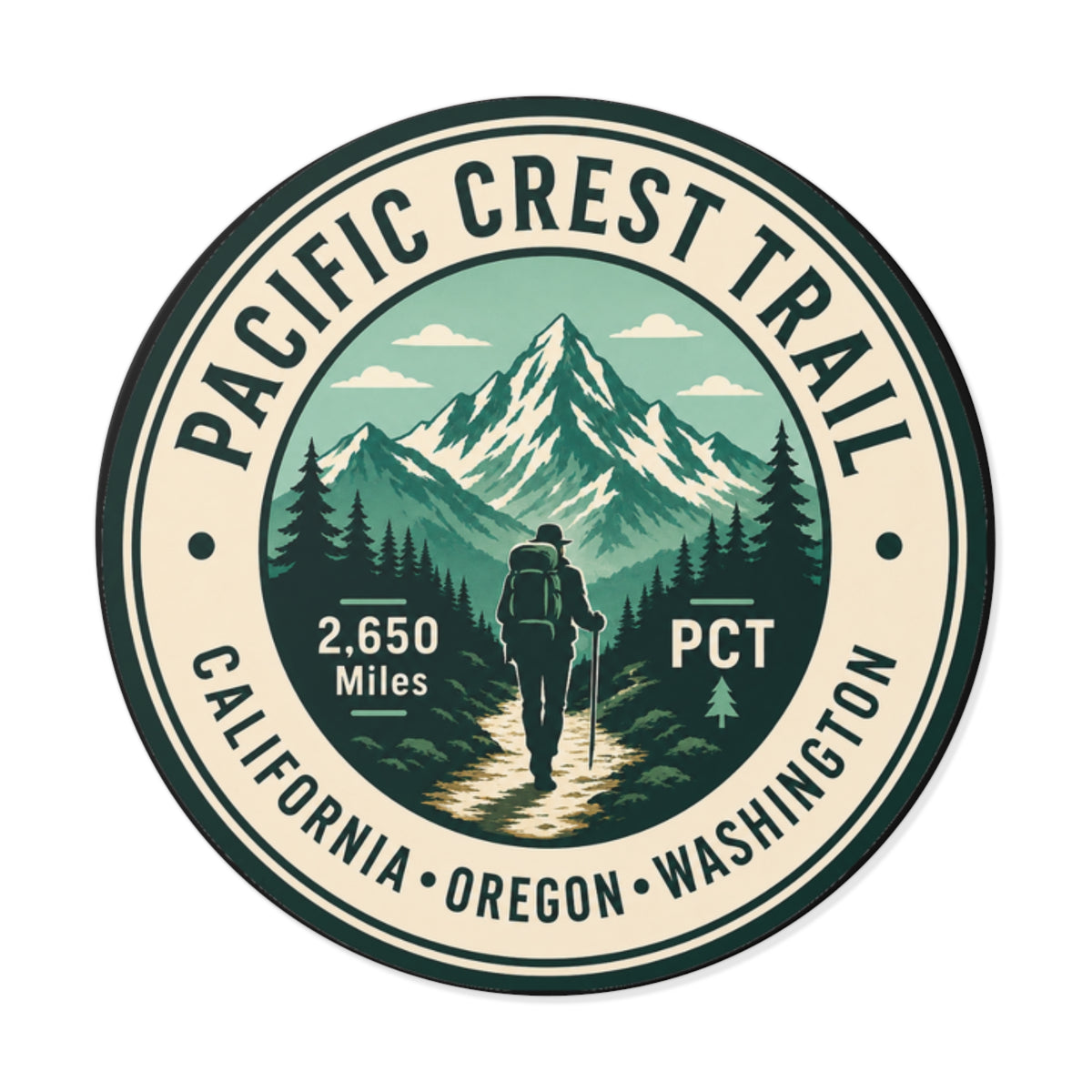 Pacific Crest Trail Vinyl Sticker — PCT Hiker Emblem (2,650 Miles)