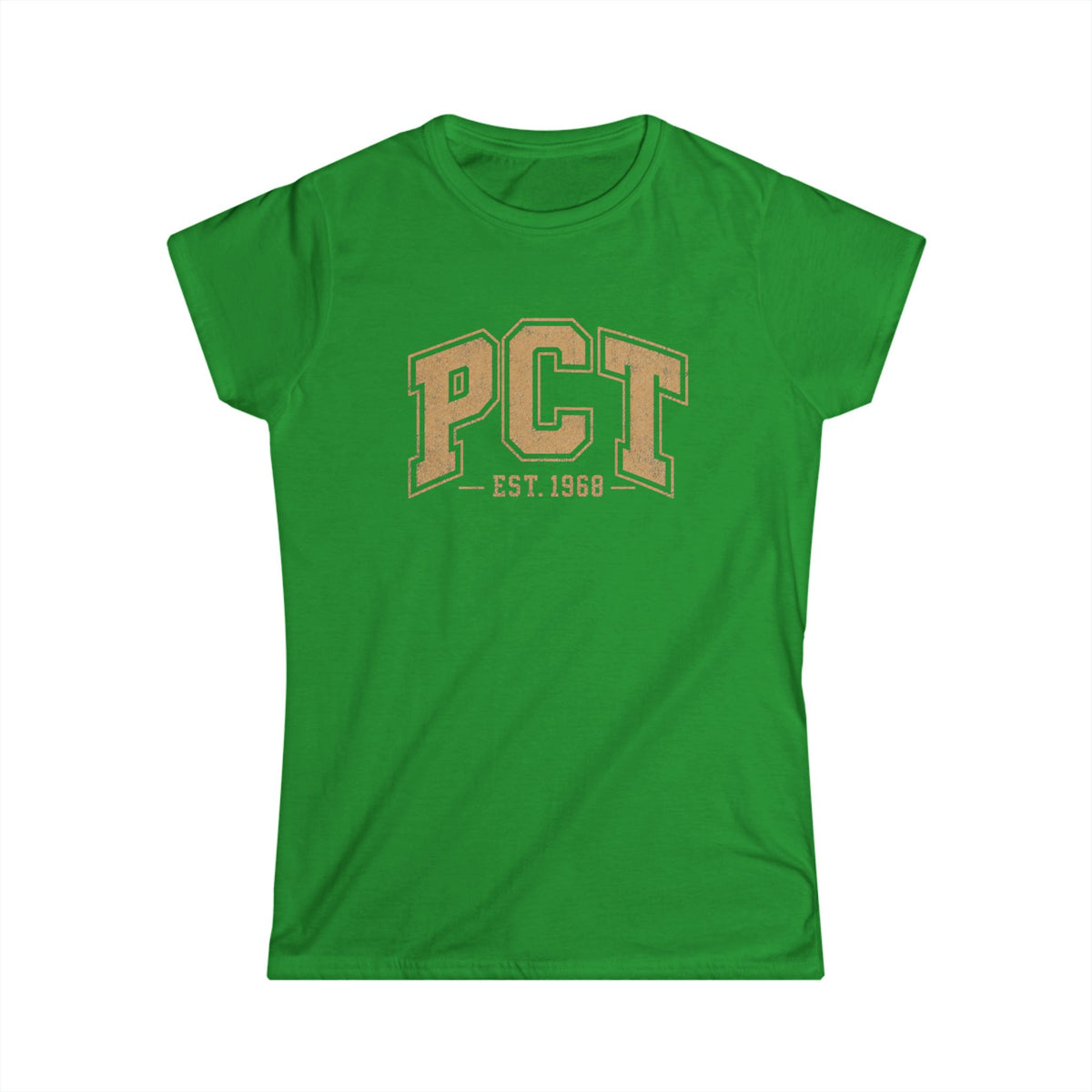 PCT Vintage Collegiate Woman's T-Shirt — 'PCT EST. 1968' Retro College Tee