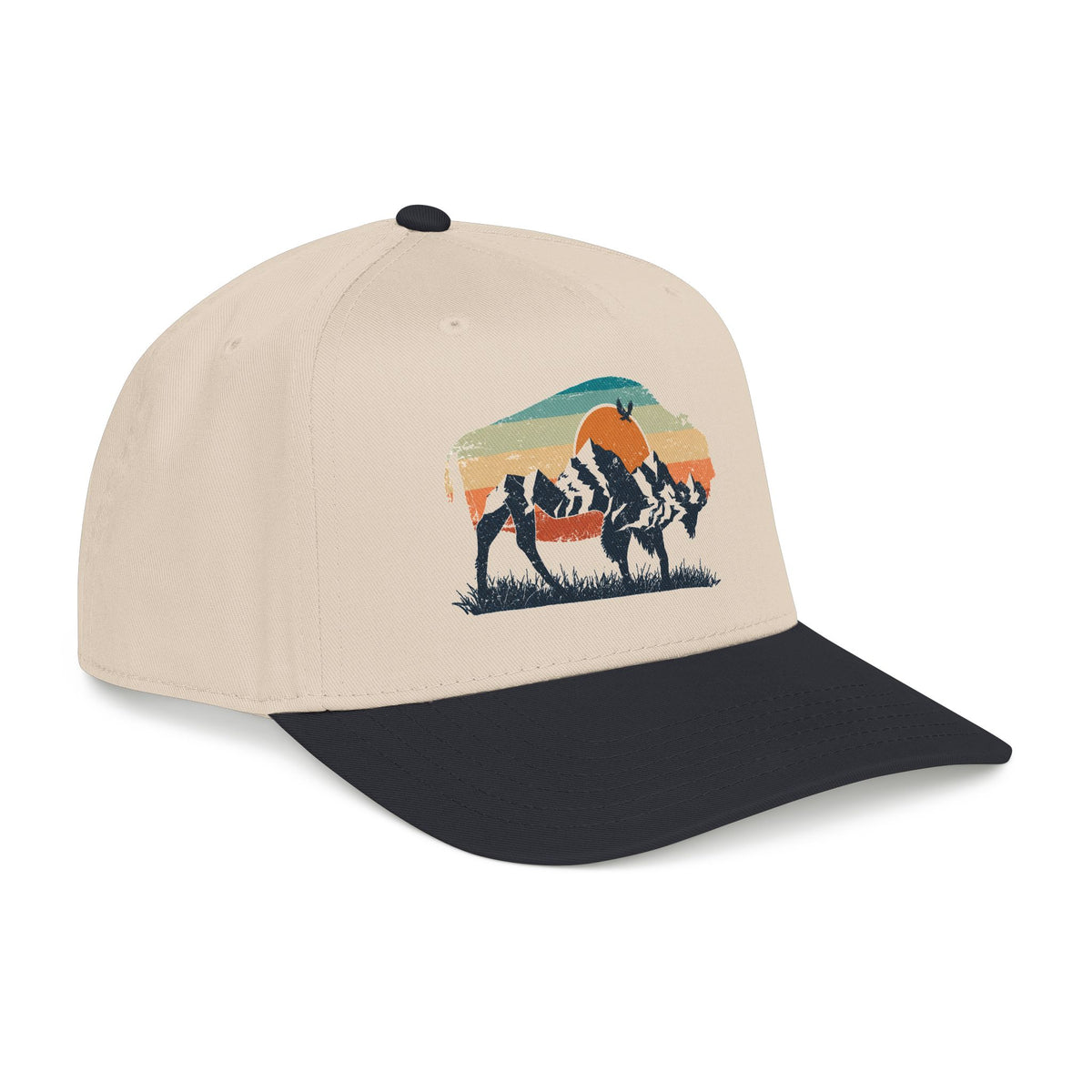 Sunset Silhouette Mid Profile Baseball Cap | Western, Sunset Scene