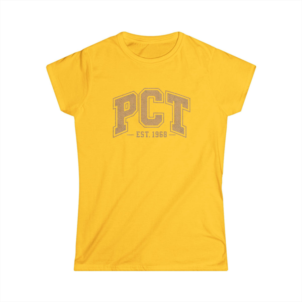 PCT Vintage Collegiate Woman's T-Shirt — 'PCT EST. 1968' Retro College Tee