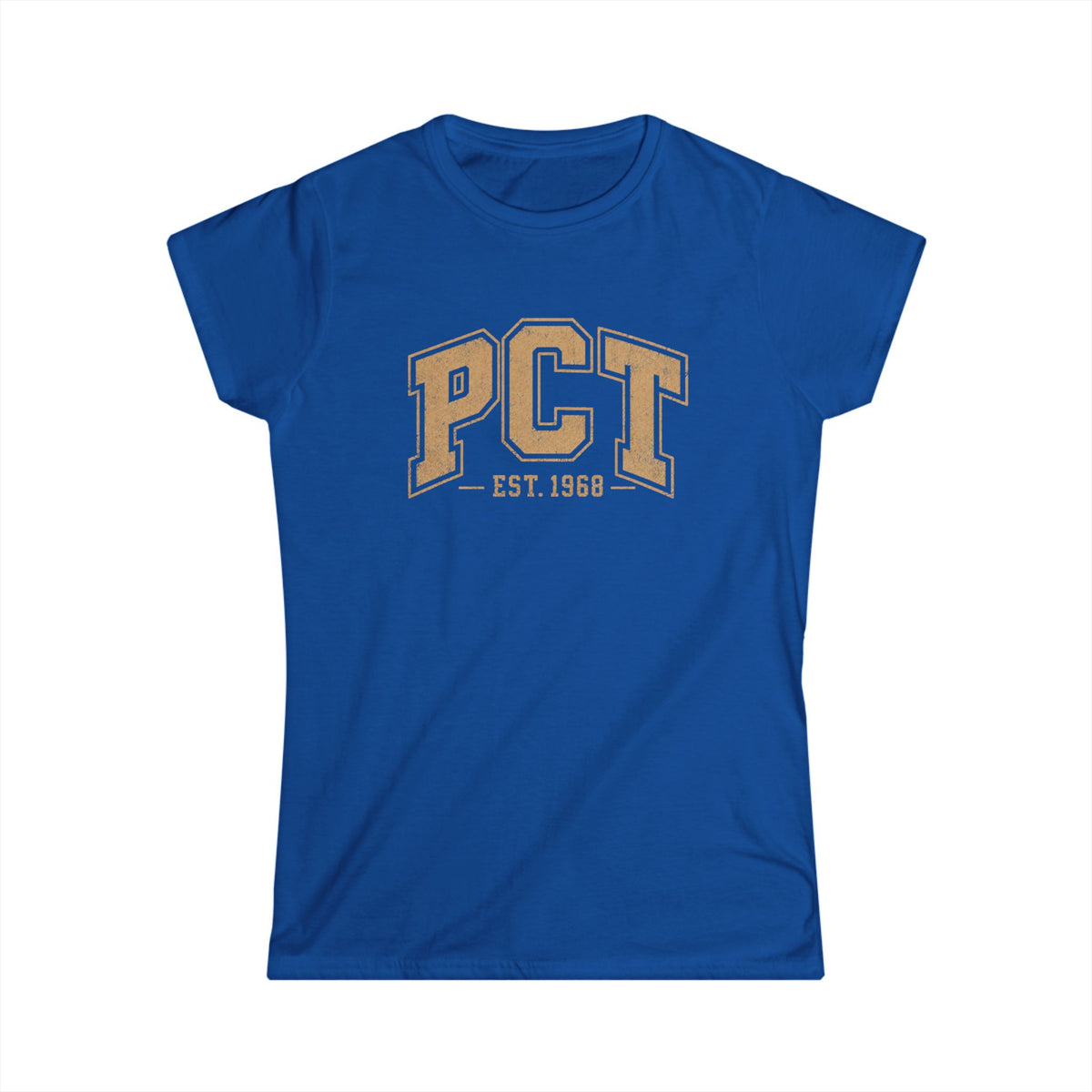 PCT Vintage Collegiate Woman's T-Shirt — 'PCT EST. 1968' Retro College Tee