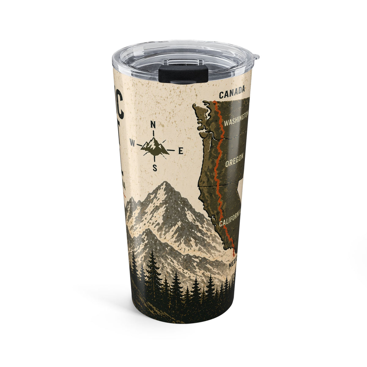 Pacific Crest Trail 20oz Tumbler — Mountain Map Insulated Travel Mug
