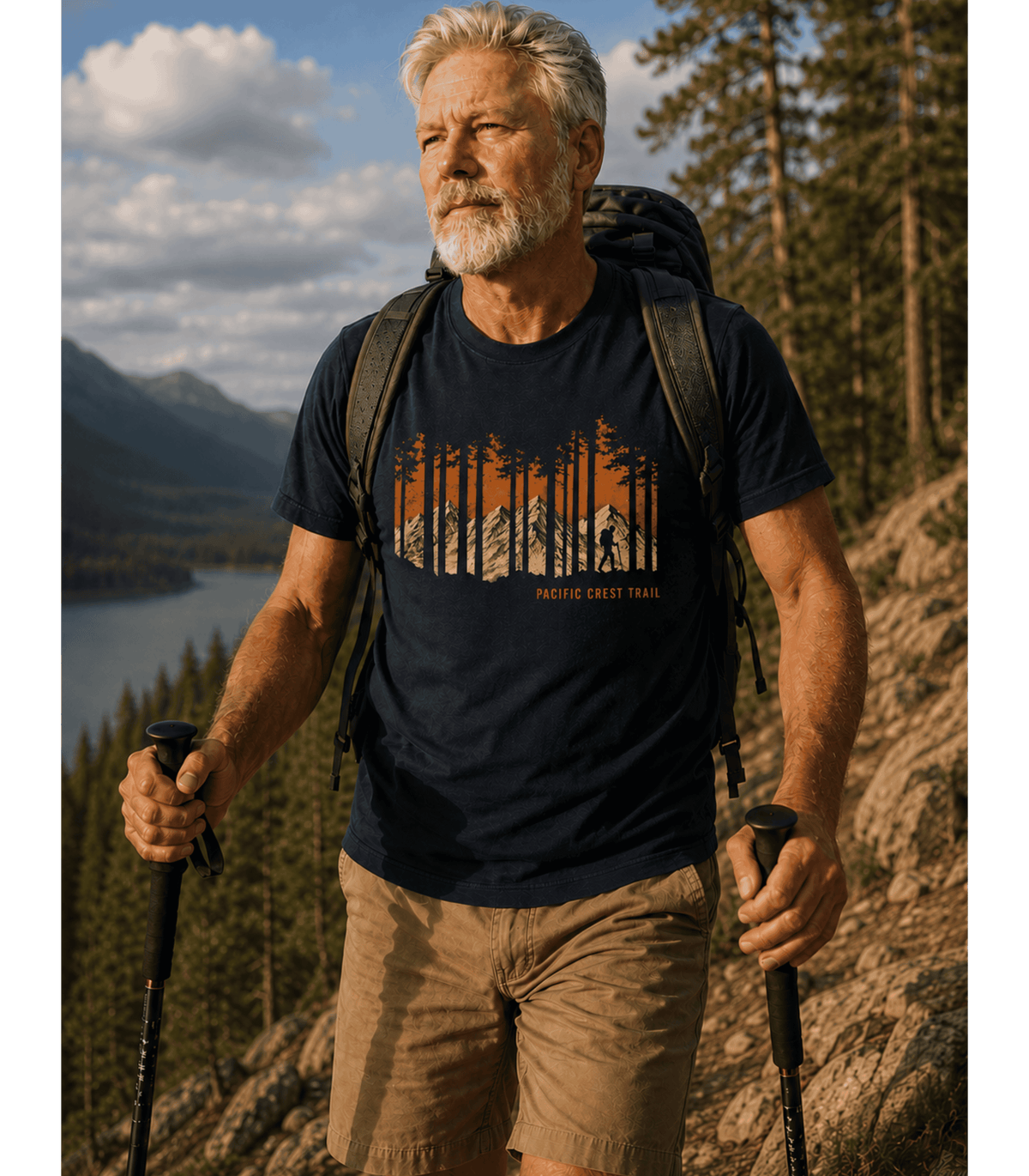 Pacific Crest Trail Graphic T-Shirt — Mountain Sunset Hiking Tee