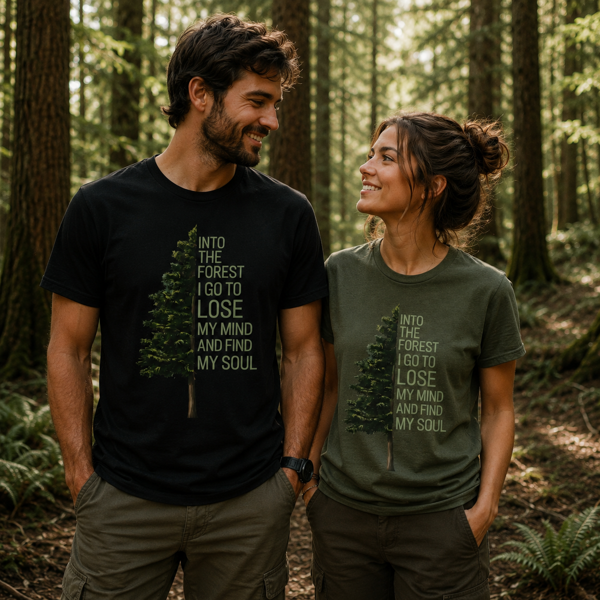T-Shirt — "Into the Wild I Go to Lose My Mind and Find My Soul" Nature Graphic Tee