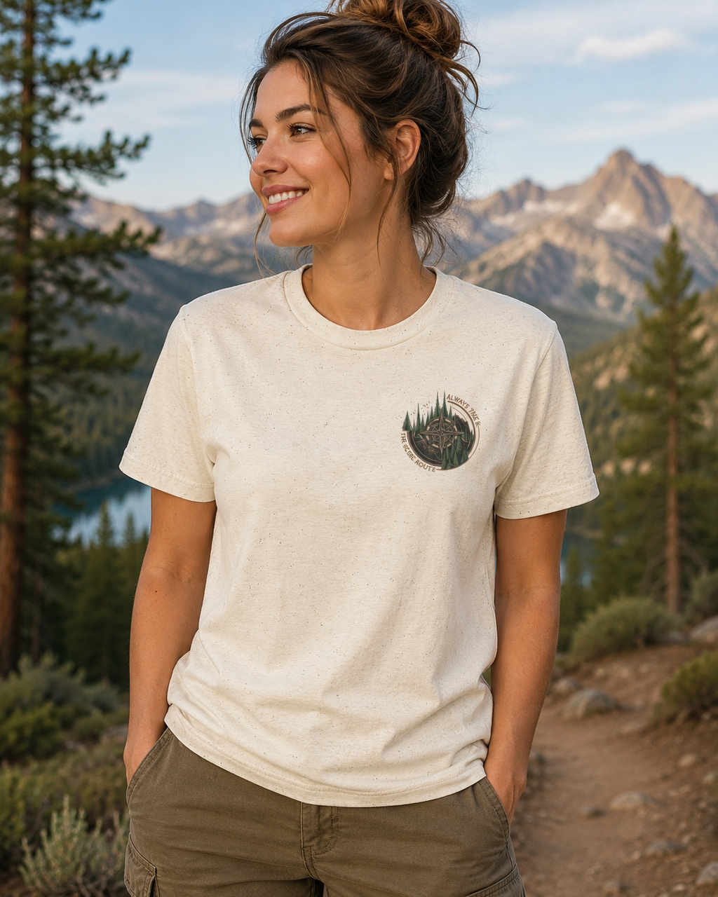 Nature Escape T‑Shirt — Serene River Mountain Landscape Tee