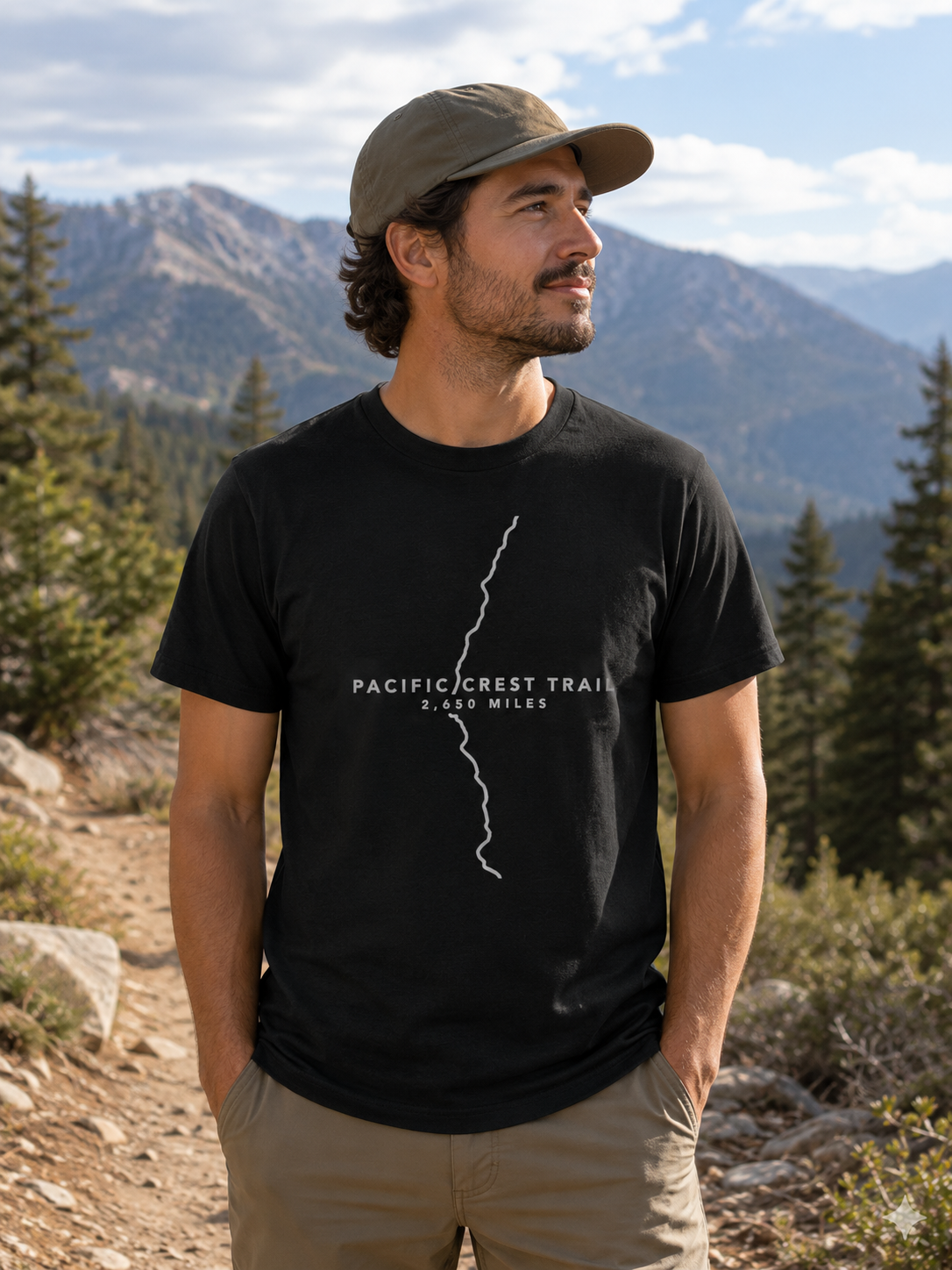 Pacific Crest Trail map T-Shirt | PCT 2,650 Miles Trail Tee
