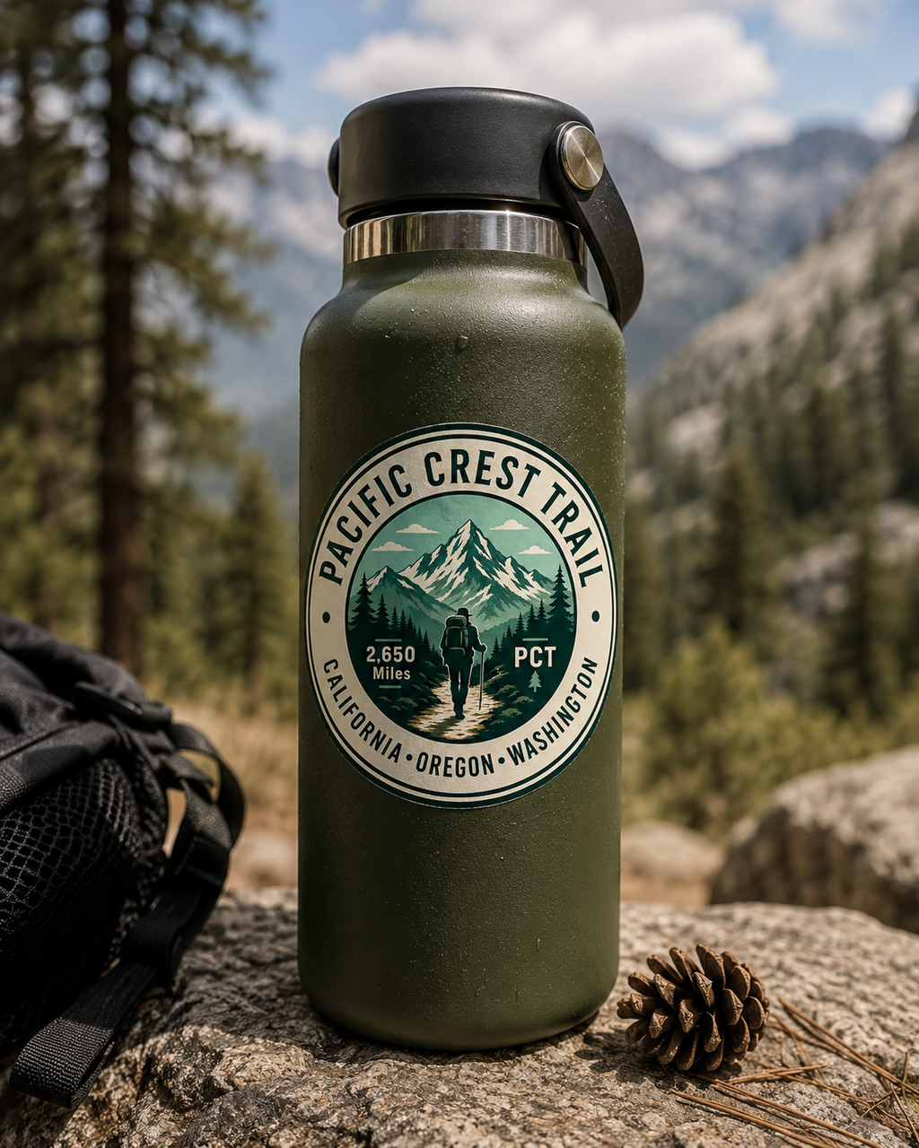 Pacific Crest Trail Vinyl Sticker — PCT Hiker Emblem (2,650 Miles)