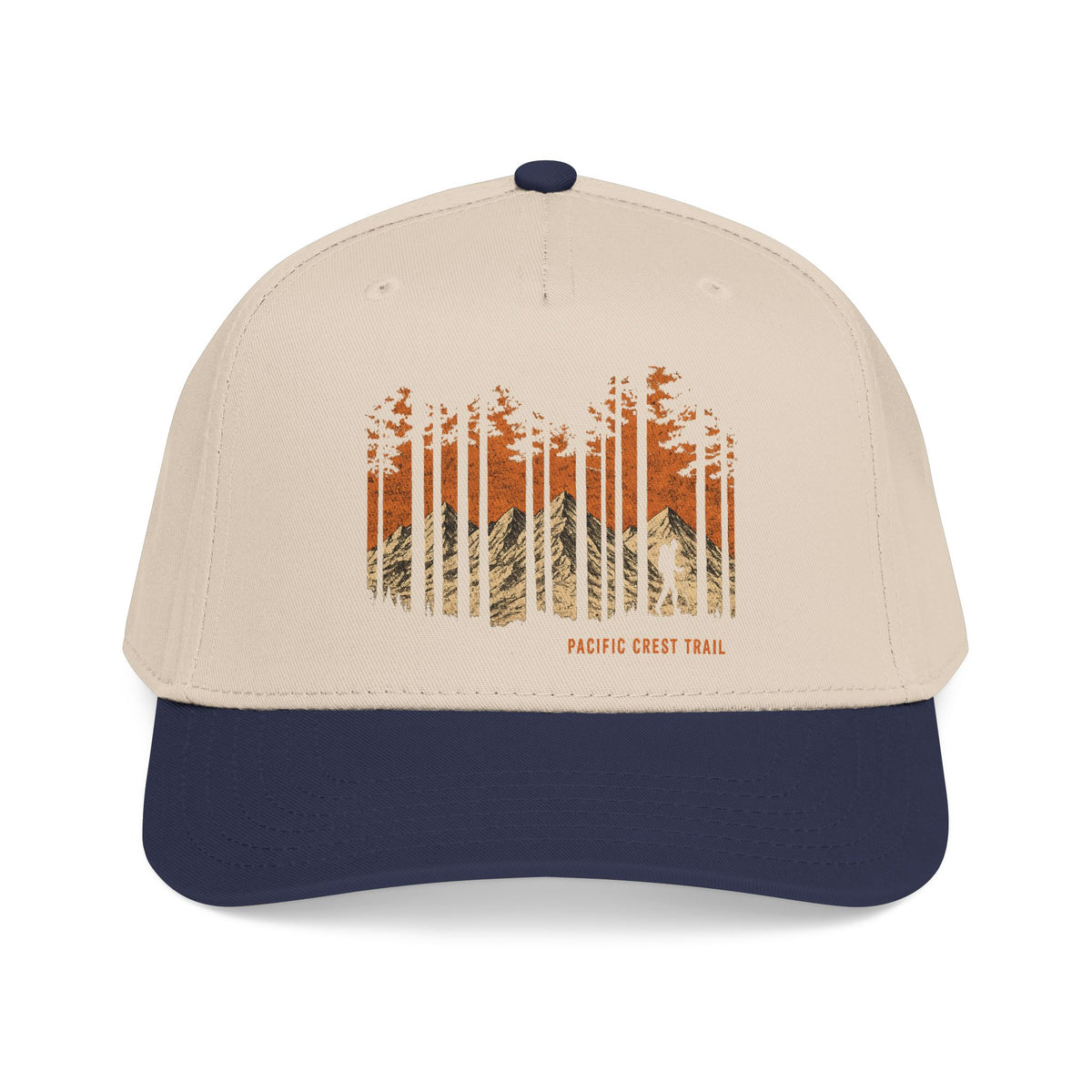 Pacific Cres Trail Baseball Cap — Vintage Forest Mountain Design