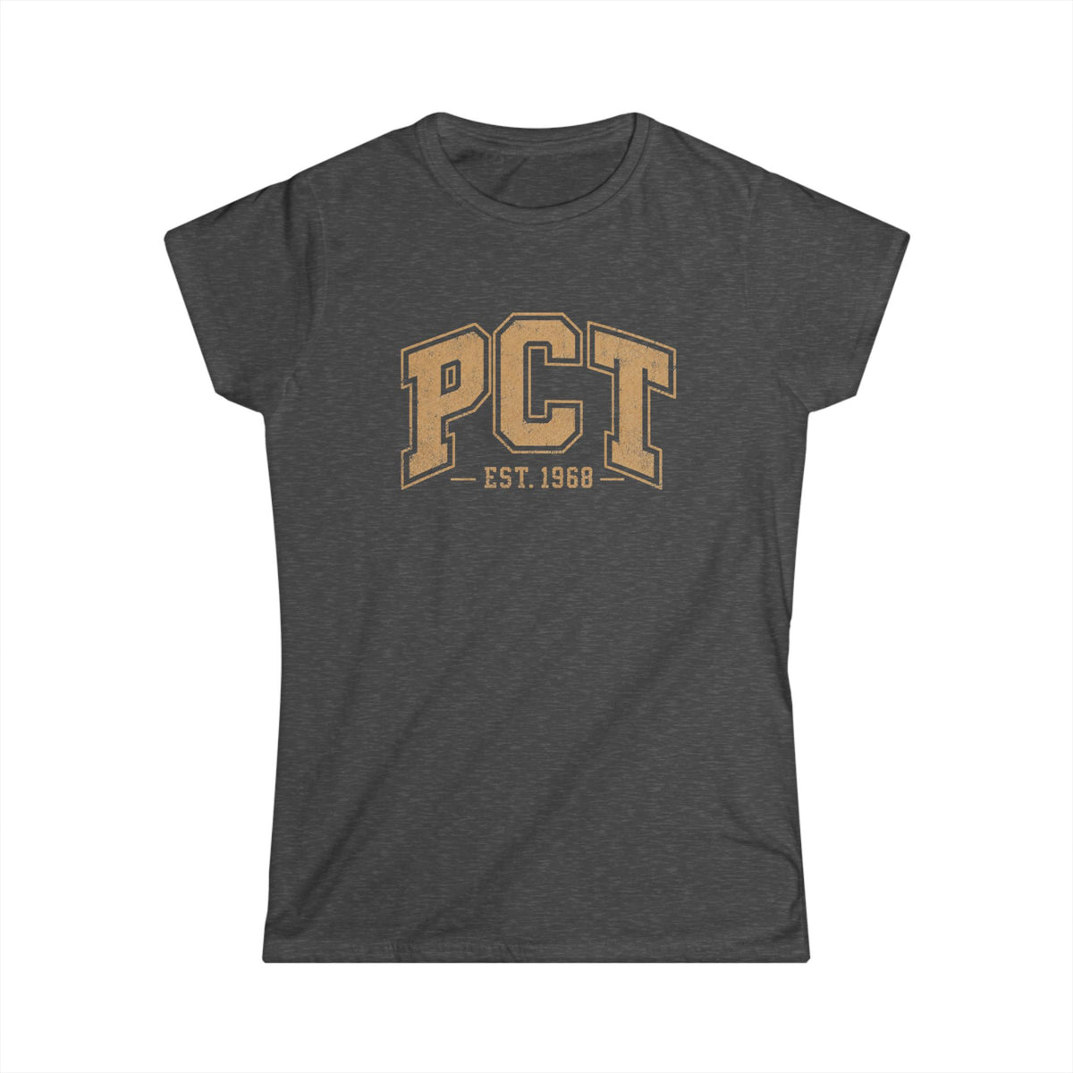 PCT Vintage Collegiate Woman's T-Shirt — 'PCT EST. 1968' Retro College Tee