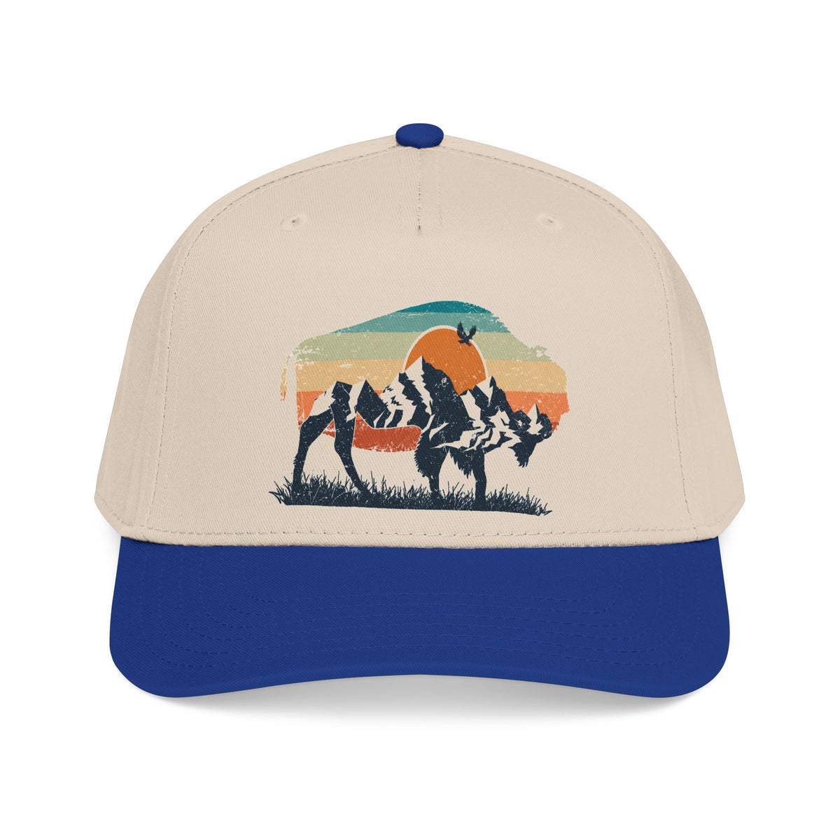 Sunset Silhouette Mid Profile Baseball Cap | Western, Sunset Scene