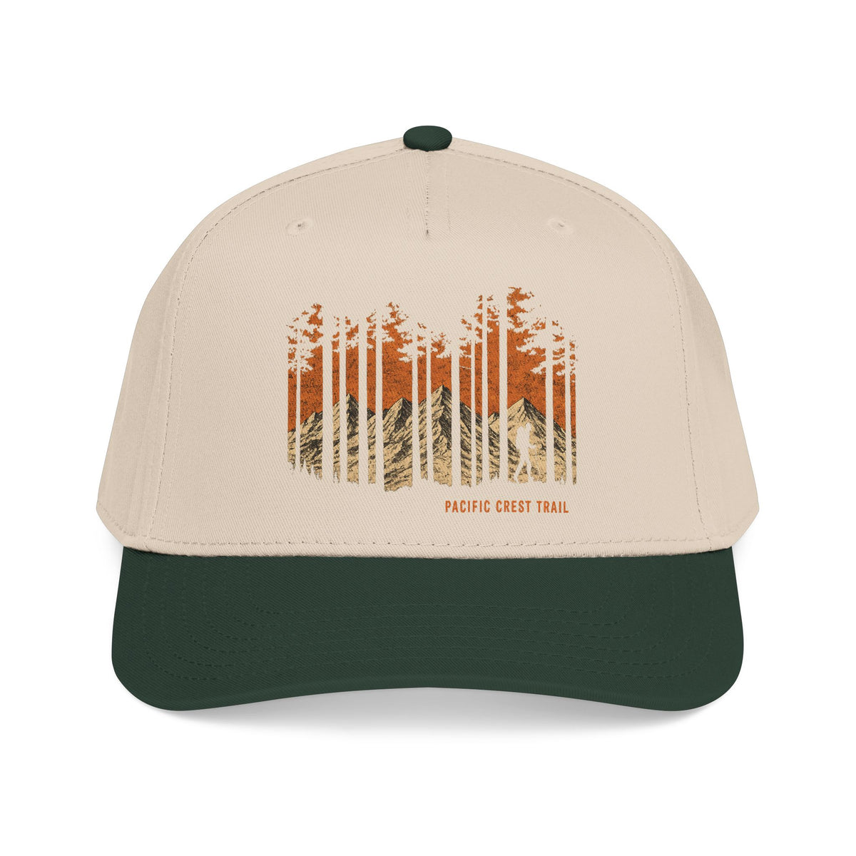 Pacific Cres Trail Baseball Cap — Vintage Forest Mountain Design
