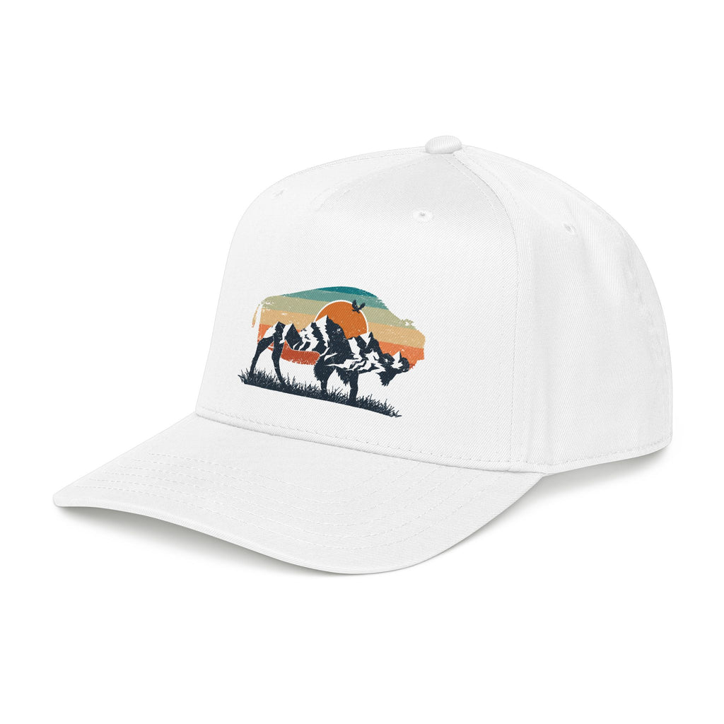 Sunset Silhouette Mid Profile Baseball Cap | Western, Sunset Scene