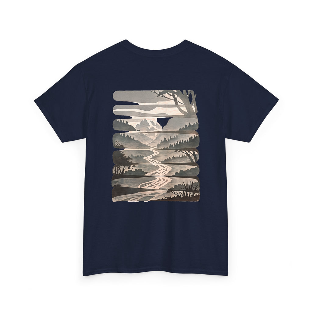 Nature Escape T‑Shirt — Serene River Mountain Landscape Tee