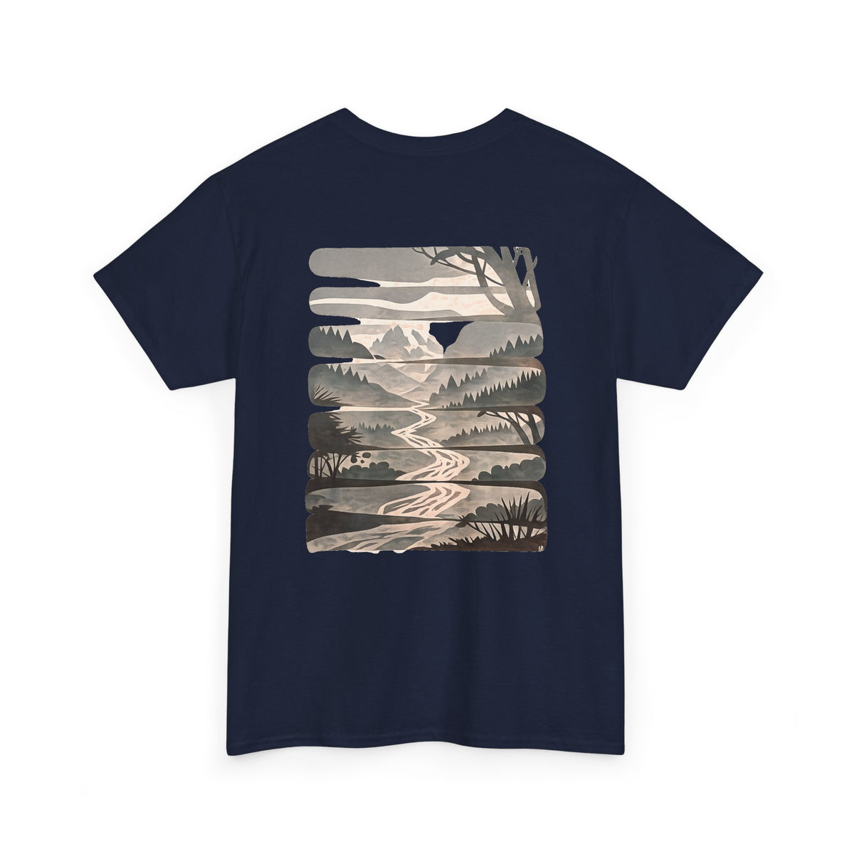 Nature Escape T‑Shirt — Serene River Mountain Landscape Tee