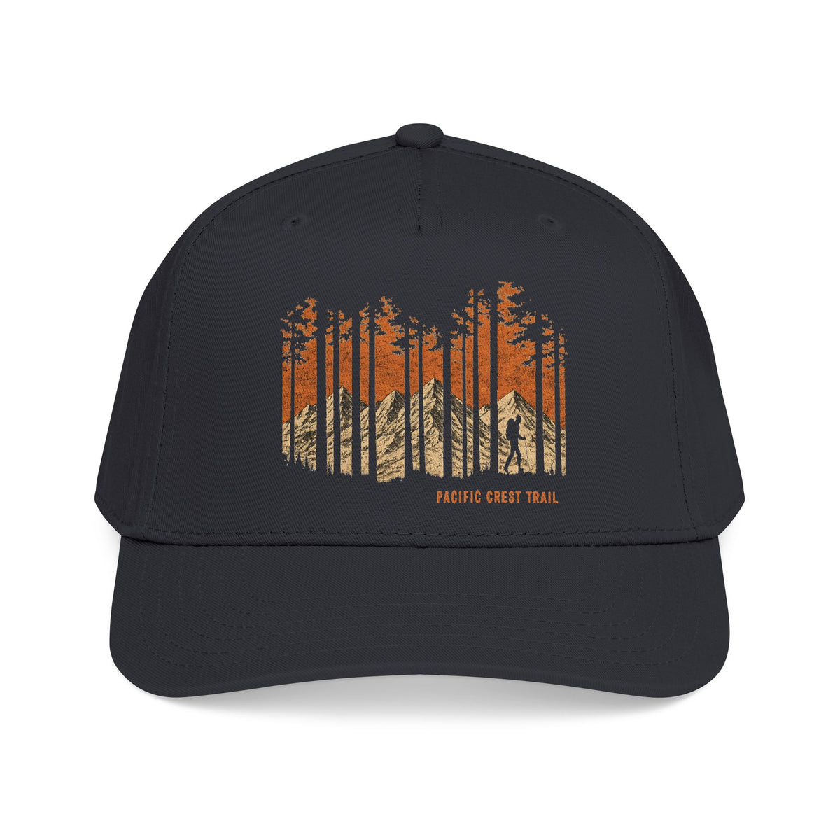 Pacific Cres Trail Baseball Cap — Vintage Forest Mountain Design