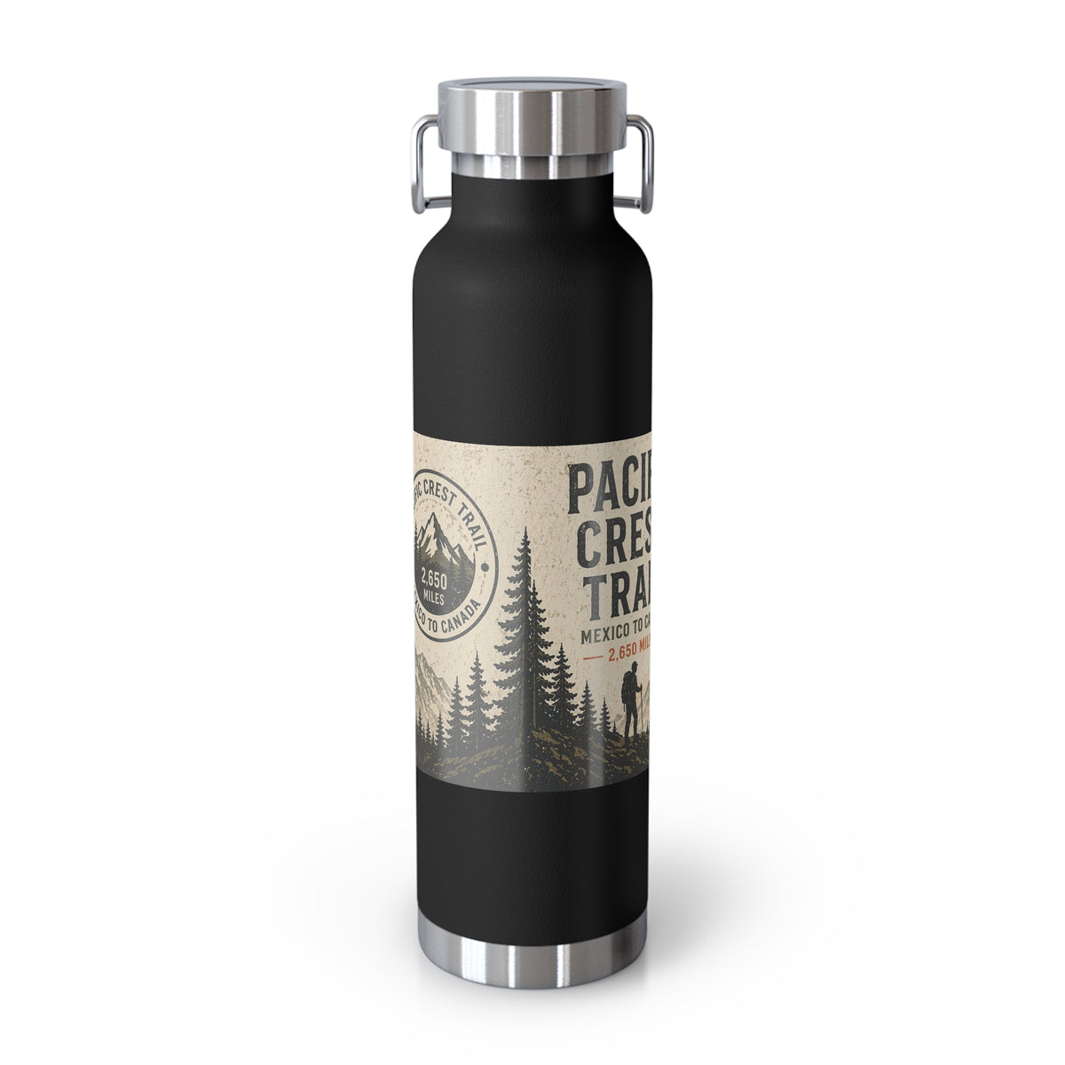 Pacific Crest Trail 22oz Vacuum Insulated Bottle — Copper Lined Adventure Water Bottle