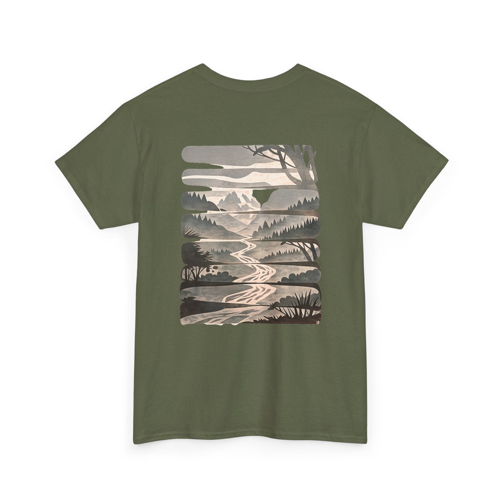 Nature Escape T‑Shirt — Serene River Mountain Landscape Tee
