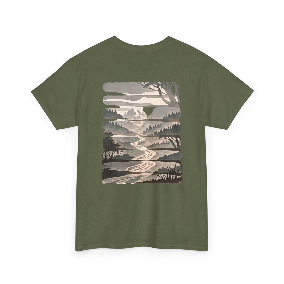 Nature Escape T‑Shirt — Serene River Mountain Landscape Tee