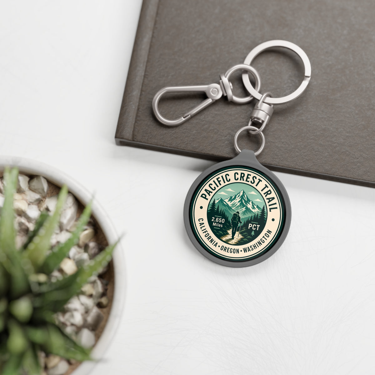 Pacific Crest Trail Keyring Tag — 2,650 Miles Hiker Keychain