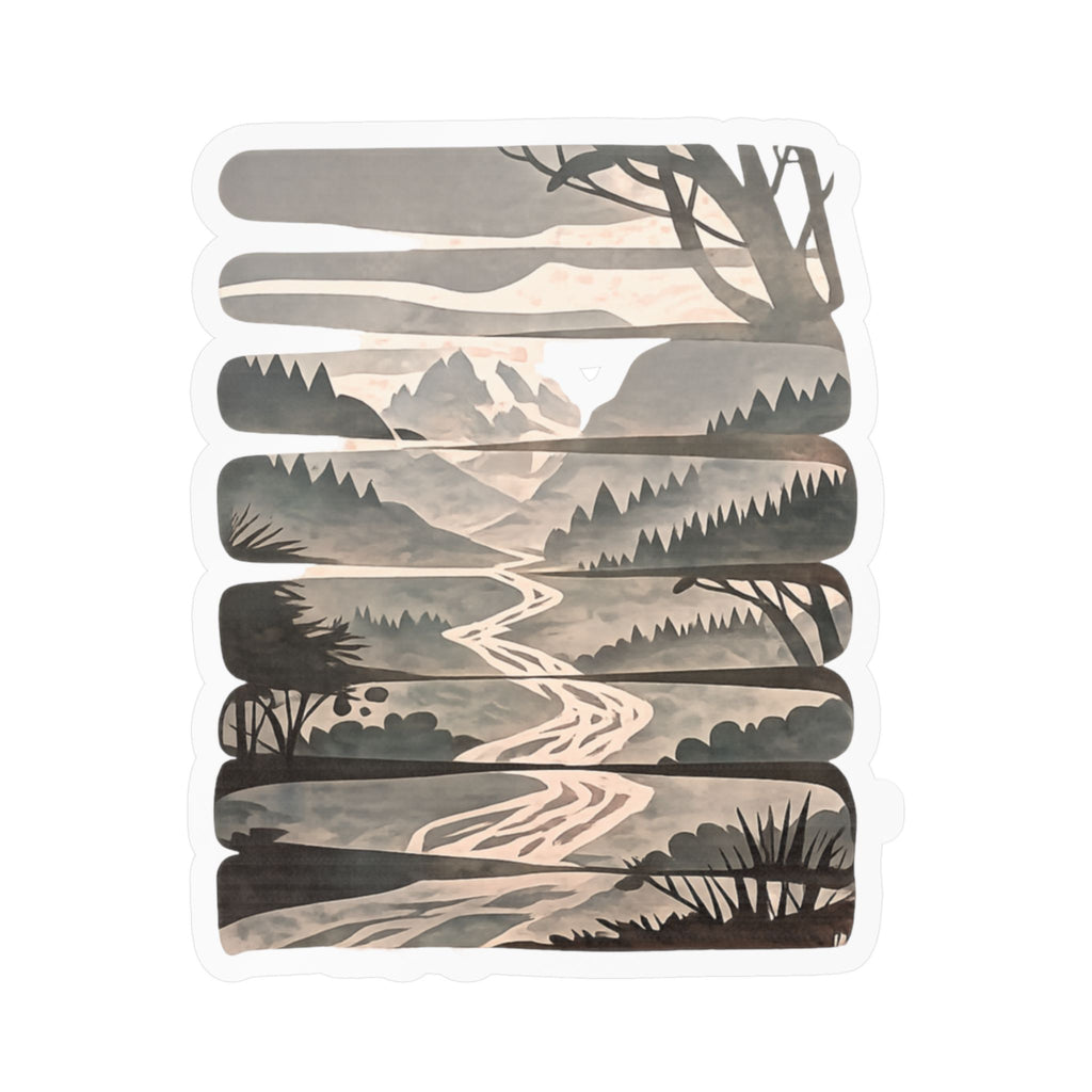 Mountain River Vinyl Sticker — Kiss-Cut Scenic Decal