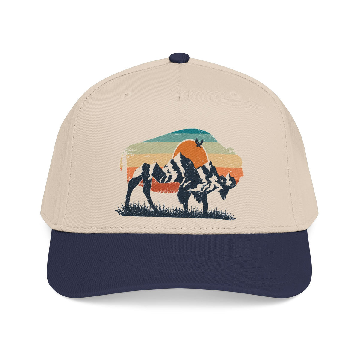 Sunset Silhouette Mid Profile Baseball Cap | Western, Sunset Scene