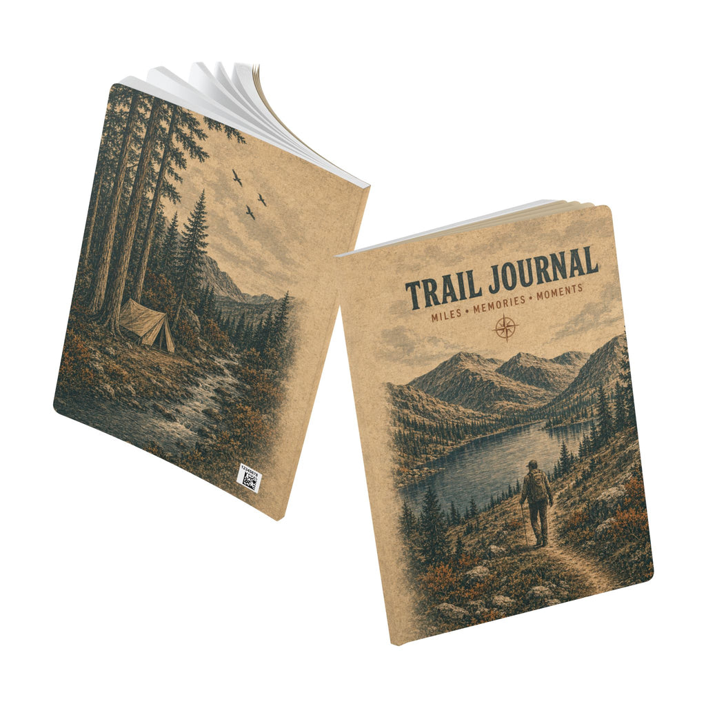 Trail Journal Softcover — Miles • Memories • Moments Camping Notebook