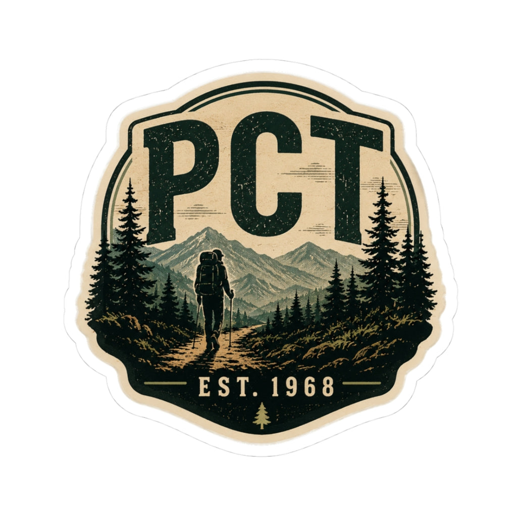 PCT Pacific Crest Trail Sticker | Hiking Badge Decal, Est. 1968