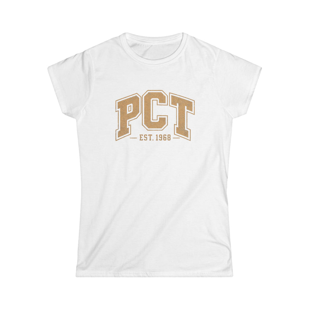 PCT Vintage Collegiate Woman's T-Shirt — 'PCT EST. 1968' Retro College Tee