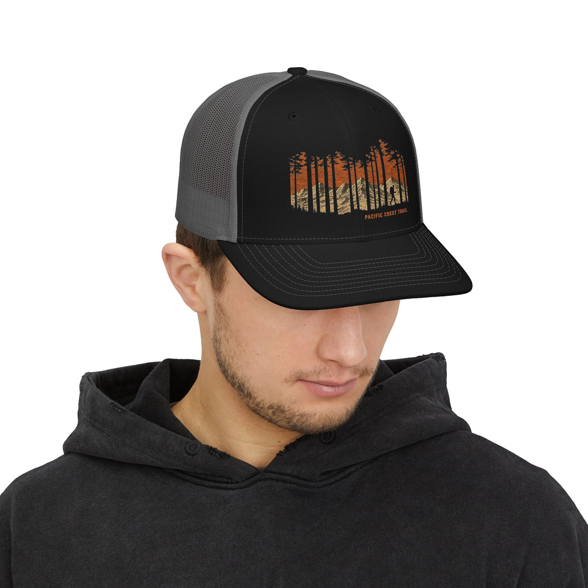 Pacific Crest Trail Trucker Hat — Hiker Sunset Snapback
