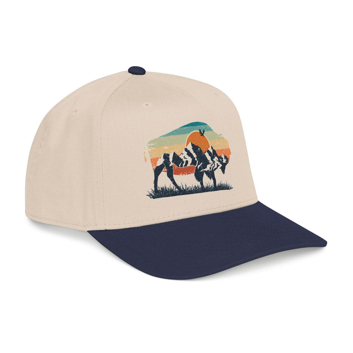 Sunset Silhouette Mid Profile Baseball Cap | Western, Sunset Scene