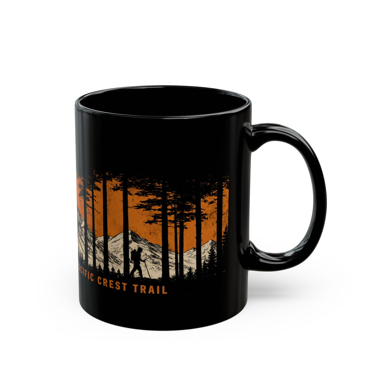 Pacific Crest Trail Mug — Mountain & Forest Black Coffee Cup (11oz/15oz)