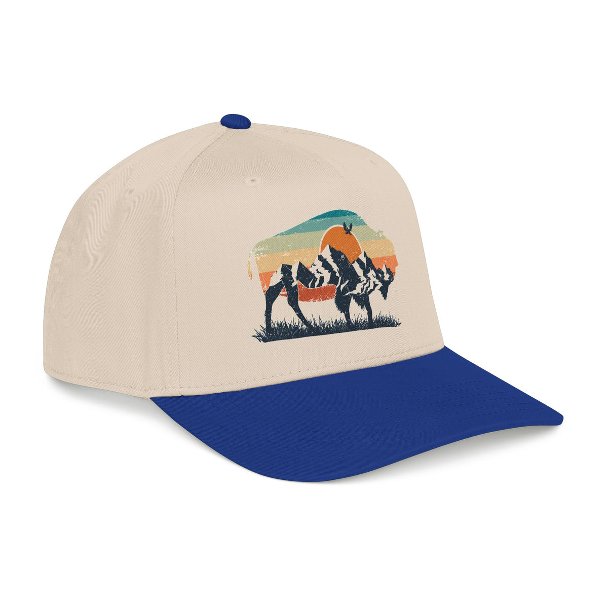 Sunset Silhouette Mid Profile Baseball Cap | Western, Sunset Scene