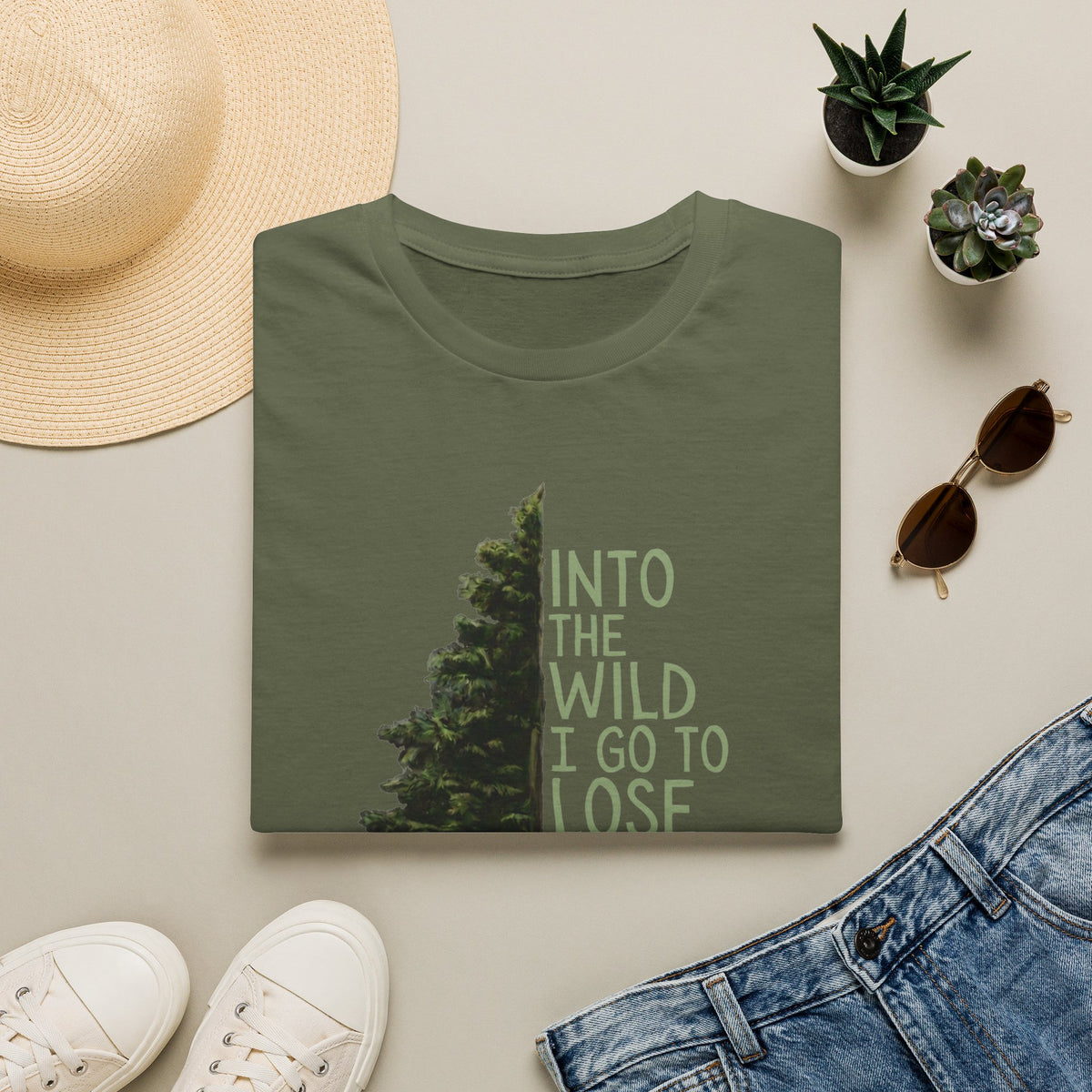 T-Shirt — "Into the Wild I Go to Lose My Mind and Find My Soul" Nature Graphic Tee