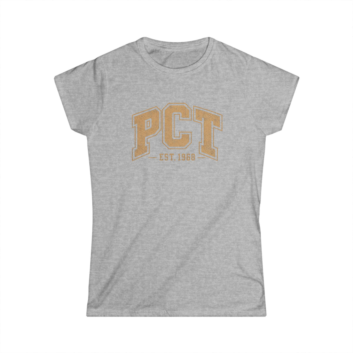 PCT Vintage Collegiate Woman's T-Shirt — 'PCT EST. 1968' Retro College Tee