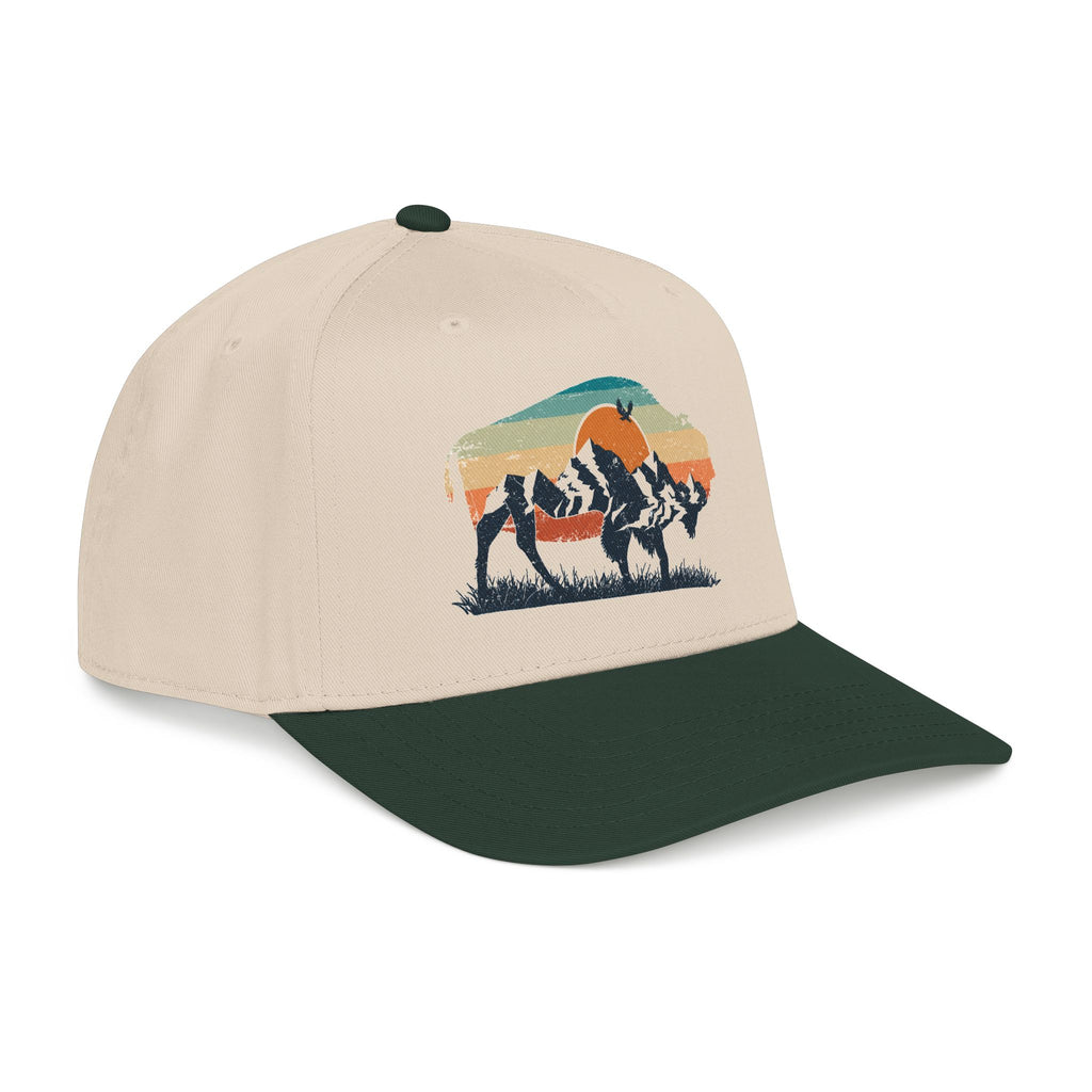Sunset Silhouette Mid Profile Baseball Cap | Western, Sunset Scene