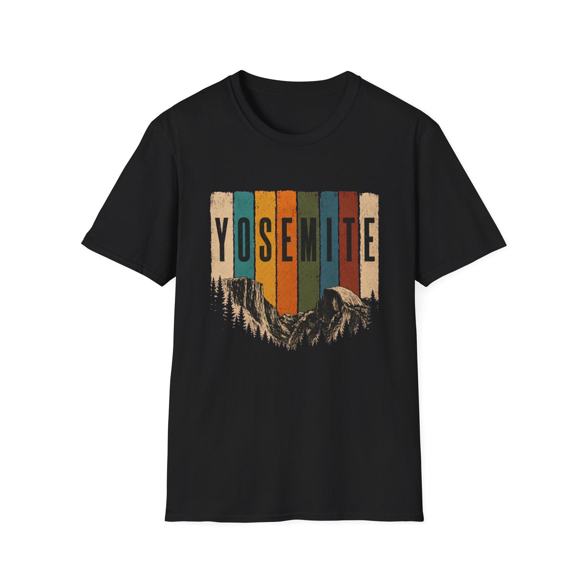 Yosemite Vintage Stripe Mountain T-Shirt | National Park Tee