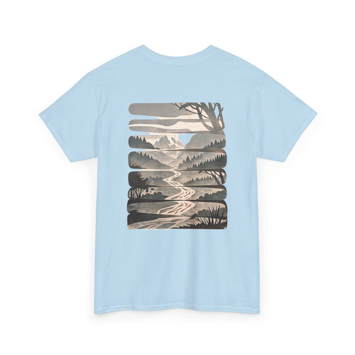 Nature Escape T‑Shirt — Serene River Mountain Landscape Tee