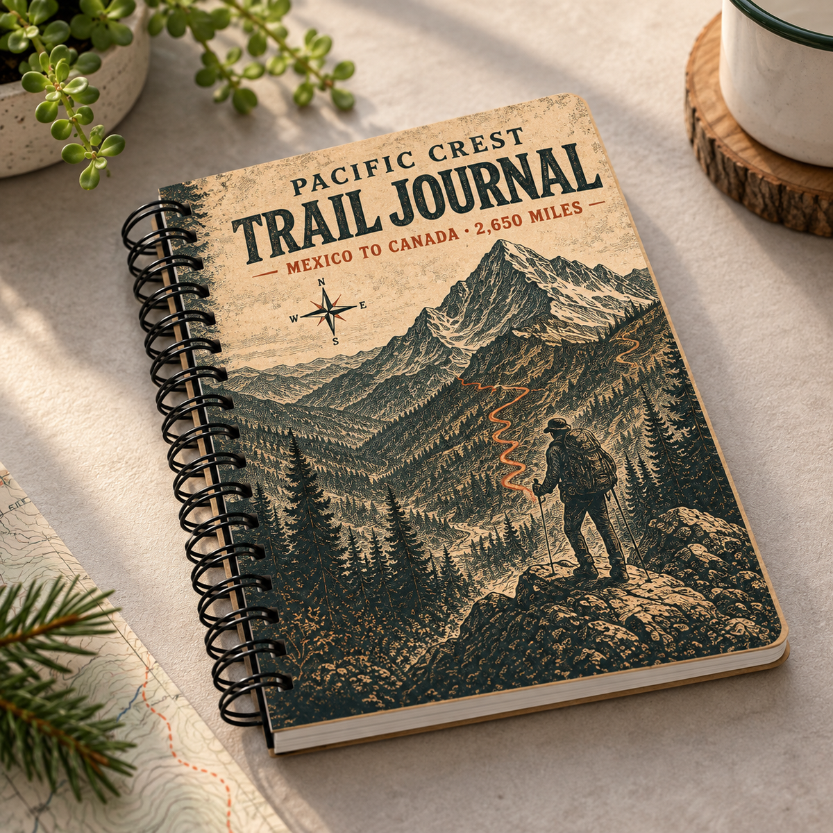 Pacific Crest Trail Journal – PCT Hiker Spiral Notebook | Trail Memories